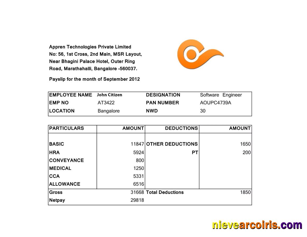India APPREN Technologies Private Limited payslip
